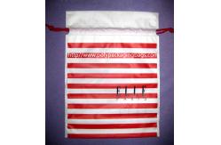 China Small Recyclable White Plastic Drawstring Bags with Flower Printed For Underwear supplier