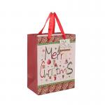 Food Grade Paper Kraft Christmas Gift Bags 230gsm 250gsm Ribbon Handle for sale