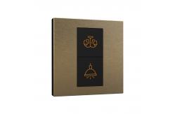 China RS485 86mm Wall Light Switch 3 Gang With Brushed Metal Surface supplier