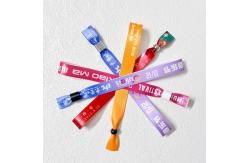 China Custom Logo Polyester Woven Cloth Wristbands Concert Promotion Events Gift Adjustable Length supplier