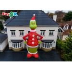 30ft Grinch Inflatable Cartoon Characters Green Monster Christmas Hat Household Inflatable Standing Decoration for sale