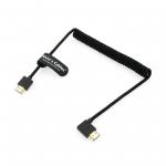8K 2.1 HDMI High Speed Straight To Left Angle Braided Coiled Cable For Atomos Ninja V Portkeys BM5 Monitor for sale