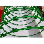Hgmt 2.5mm Steel Razor Wire Pvc Coated Green Colour Barbed For Fence Panels Livestock for sale