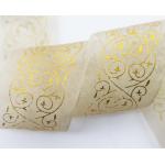 Manufacturer customized 3.8cm wedding clothing, flower packaging, hot stamping, Korean gauze belt, handmade DIY gift packaging, gauze belt for sale