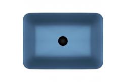 China Handmade Toughened Glass Sink Matt Vessel Light Blue Vanity Rectangular supplier