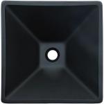 142mm Acid Matt Black Basin Square Funnel Shape Tempered Bathroom