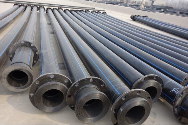 White With Blue Strips Dredging Pipe ISO4427 Standard Customized Diameter And Thickness