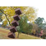 Abstract Rusty Garden Sculptures , Square Sculpture With Corrosion Stability for sale