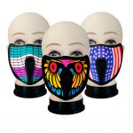 Sound Flashing LED Face Mask With American Flag Drawing Flexible for sale