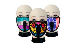 China Sound Flashing LED Face Mask With American Flag Drawing Flexible supplier
