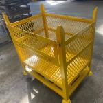 Powder Coating Foldable Collapsible Pallet Cage With Wheels And Handles