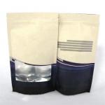 OEM Printed Biodegradable Coffee Bags Resealable Kraft Paper Bags With Window for sale