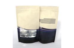China OEM Printed Biodegradable Coffee Bags Resealable Kraft Paper Bags With Window supplier