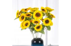 China OEM Three Heads Artificial Sunflower Bundle 90cm Length For Bar Club supplier