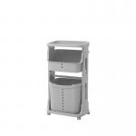 Reusable High 79cm 2 Tier Plastic Laundry Basket With Wheels for sale