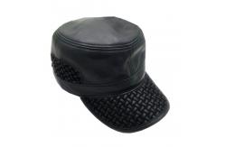 China Unisex Custom Leather Hats , Leather Baseball Cap Plain Pattern ODM Designs supplier