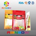 Custom Printed Eight Side Sealed Snack Bag Packaging With Zipper And Window