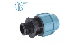 China Quick Connect Pipe PP Compression Fitting Male Thread Adaptor High Hardness supplier