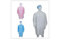 China PP / SMS / MP / Tyvek Anti Dust Disposable Lab Coat Snaps / Velcros / Zip Closure supplier