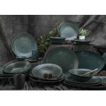Dark Night Color 12Pc Reactive Glaze Dinnerware Set For Hotel Restaurant for sale
