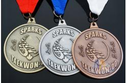 China 2D Level Round Custom Metal Sports Award Medals Recessed Textured Effect supplier