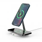 T269C Wireless Fast Charger With Night Light And ABS Zinc Alloy Support For Apple And Samsung Cell Phone Bracket for sale