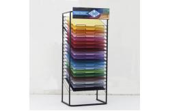 China KD Construction A3 Papers Black Metal Display Rack With Wire Shelves supplier