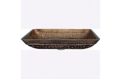 China Large Rectangular Vessel Sinks Bathroom Hot Melt Hand Drawing supplier