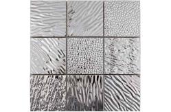 China Chinese Red Spiral Metal Mirror Mosaic Wall Tile 98 * 98MM Square Shape supplier