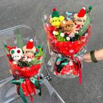 Christmas Twist-Tie Puppy Plush Bouquet Handmade Cute Dog Flower Gift for Boyfriend/Girlfriend Ready-to-Gift for sale