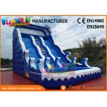 Fire Retardant Outdoor Inflatable Water Slides / Double Lane Slip And Slide for sale