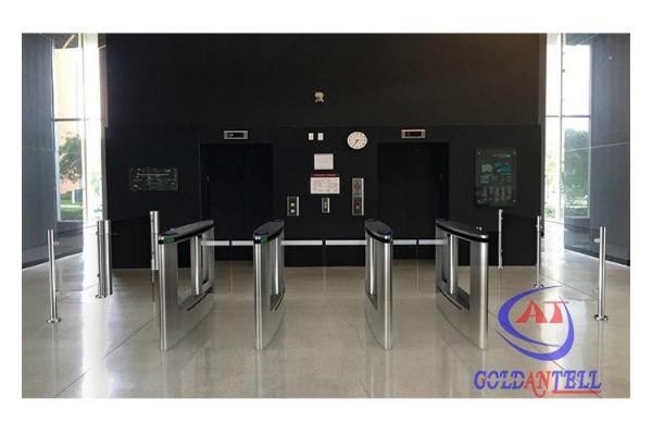 Led LOGO Anti Climbing Swing Barrier Gate Double Channel With CE Certificated