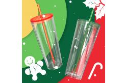 China Double Wall Acrylic  Sublimation Glass Snow Globe Tumbler 24oz supplier