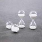 White Mini Hourglass Sand Timer  1 Minutes Shower Timer Hourglass