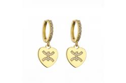 China Custom Rhinestone Hoop Earrings Gold Plated Stud Pendant Earrings supplier