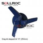 API 6 5/8'' Blue 10'' 3 Wings Drag Bits 254mm Tungsten Carbide For Drilling for sale