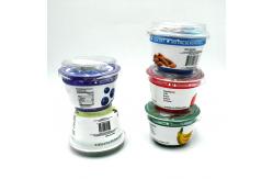 China Red 200ml Polystyrene Yoghurt Pots Cups With Aluminium Foil Lid supplier