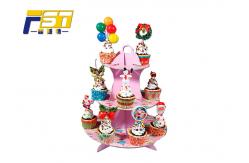China Biodegradable Cardboard Cake Display Screen Printing Customized Specification supplier