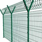 V Fold 3D Panel Triangle Bend Rigid Iron Wire Mesh Fence For Garden Fencing 5MM Wire Diameter PE Coated Surface for sale