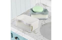 China Double Layer Drain Soap Box Absorbent Sponge Bathroom Soap Box supplier
