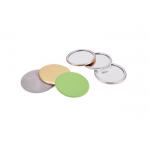 ABS Glass Makeup Mirror Foldable 11mm Round Compact Mirror Logo PU Leather for sale