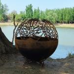 Patio Heater Corten Steel Fire Ring Customized Service 6mm Thickness for sale