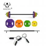 China Rubber 20kg Weight Lifting Bar Electroplate Color Beautiful Appearance for sale