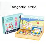 Preschool Magnetic Educational Jigsaw Puzzles Board Traffic Dress For Children for sale