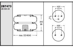 China W013587473 Rubber Industrial Air Spring 2B12-428 Double Air Bellows With Bumper supplier