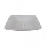 Gray White Countertop Mounted Concrete Wash Basin Rectangular