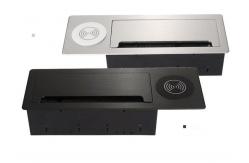 China Desktop Cable Cubby Box / Wireless Charging Countertop Socket Brush Multimedia Information Box supplier