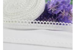 China Delicate Milk Silk Water Soluble Lace Trim / Scalloped Lace Ribbon Eco Friendly supplier