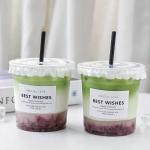 FDA 24 Oz Plastic Cups With Lid For Yogurt Milk Tea PP Disposable Hard Coffee Beverage Cups for sale