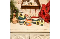 China 3D Creative Christmas Coffee Mug Deer Shaped Ceramic With Lid And Hand Painted supplier